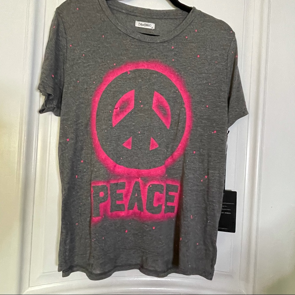 NWT Lauren Moshi Designer Capri Airbrush Peace Top